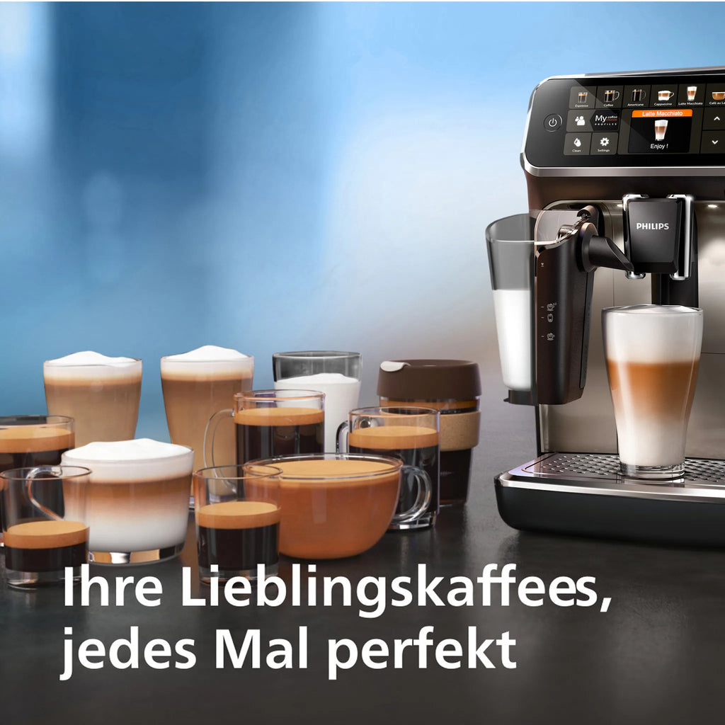 PHILIPS EP5547/90 Serie 5500 LatteGo 19 Kaffeespezialitäten Kaffeevollautomat Schwarz verchromt