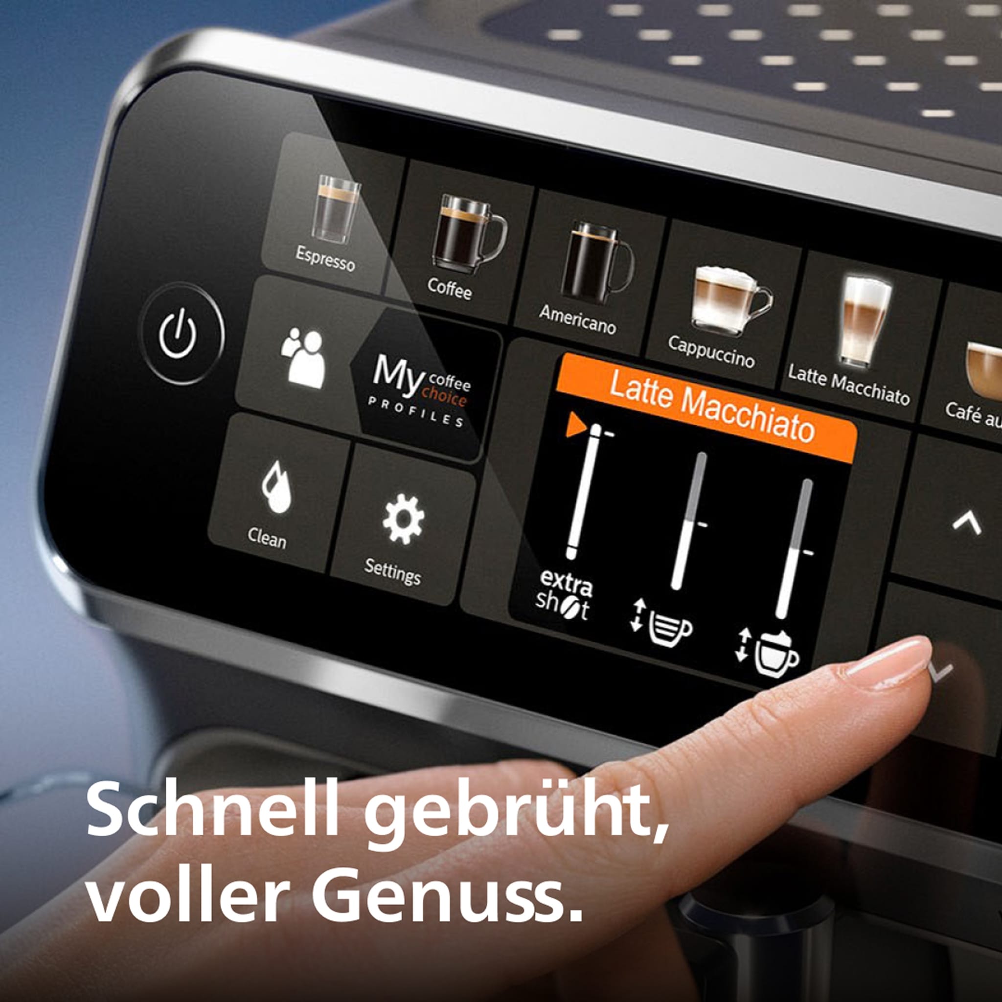 PHILIPS EP5547/90 Serie 5500 LatteGo 19 Kaffeespezialitäten Kaffeevollautomat Schwarz verchromt