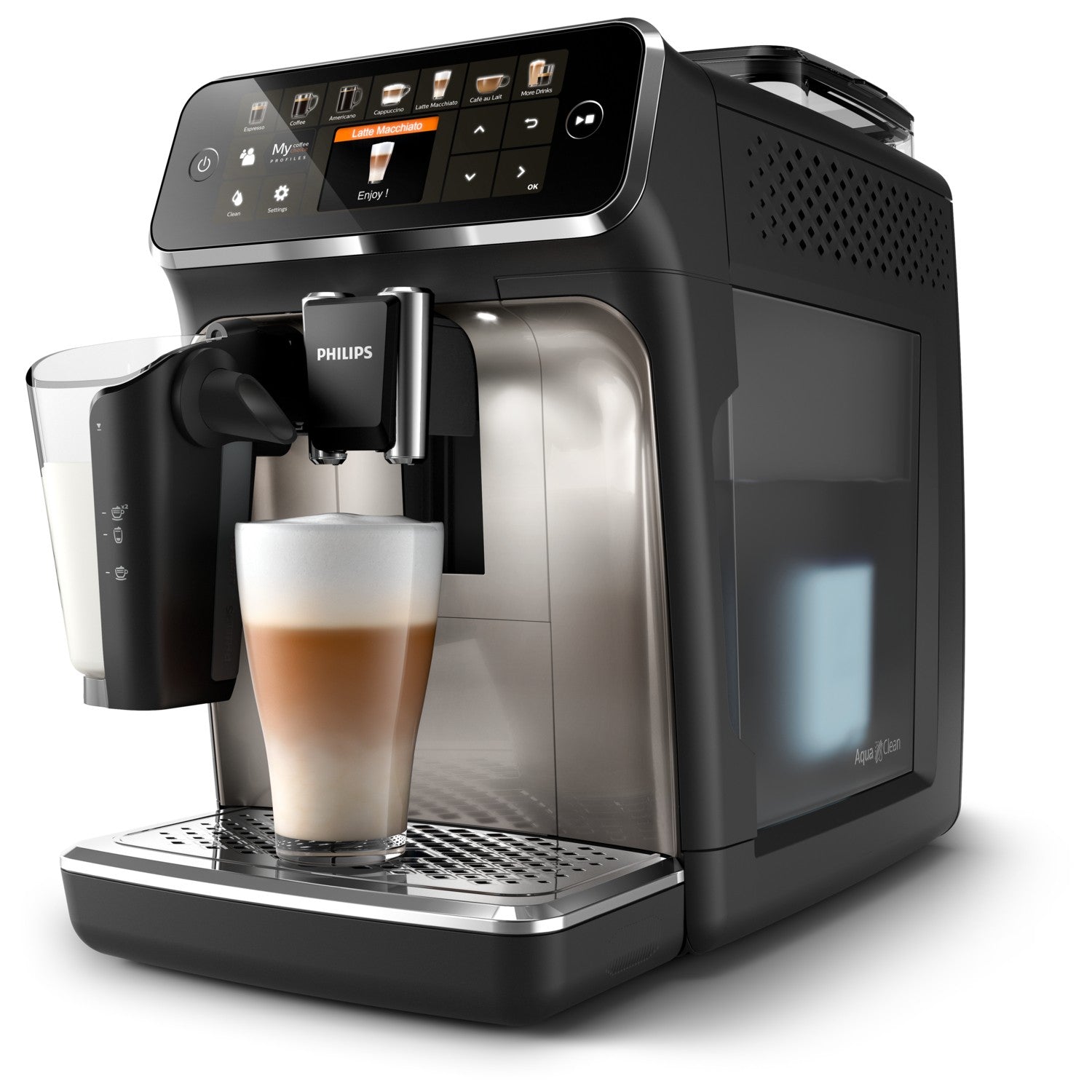 PHILIPS EP5547/90 Serie 5500 LatteGo 19 Kaffeespezialitäten Kaffeevollautomat Schwarz verchromt